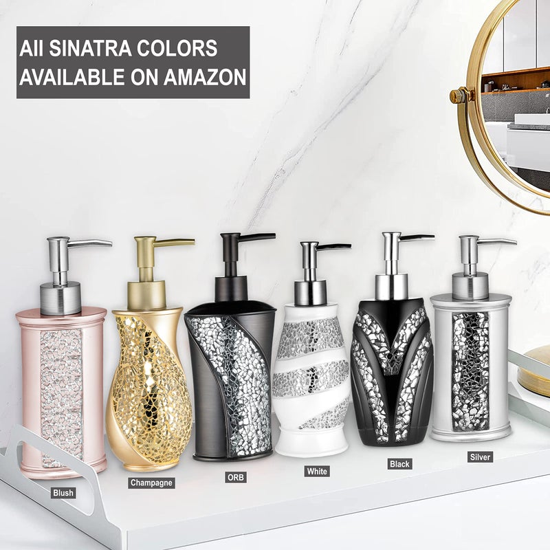 Popular Bath Sinatra Blush Soap Dispenser/Lotion Pump Classic Luxury Lotion Pump Contemporary Decor Blush color for bathroom with this Unique Design Stylish Decor Bling Mosaic - Image 5
